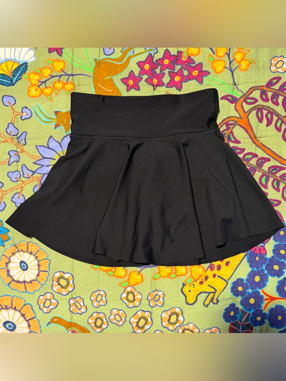 Black Flared Skirt - Girls Size M Classic High-Waist